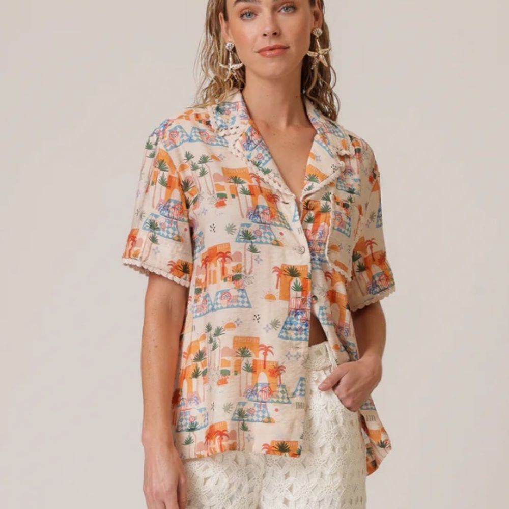 Line and Dot‎ Payton Tropical Shirt Size XS